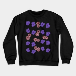 Painted purple flowers and roses Crewneck Sweatshirt